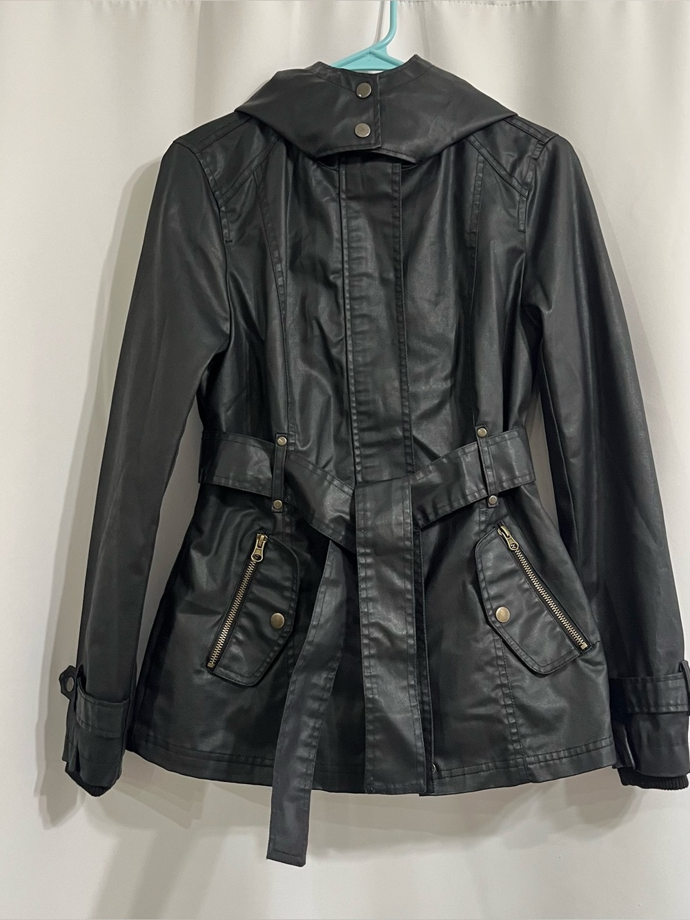 Miss London Black Label Hoodie Rain Jacket Women's long sleeves size S